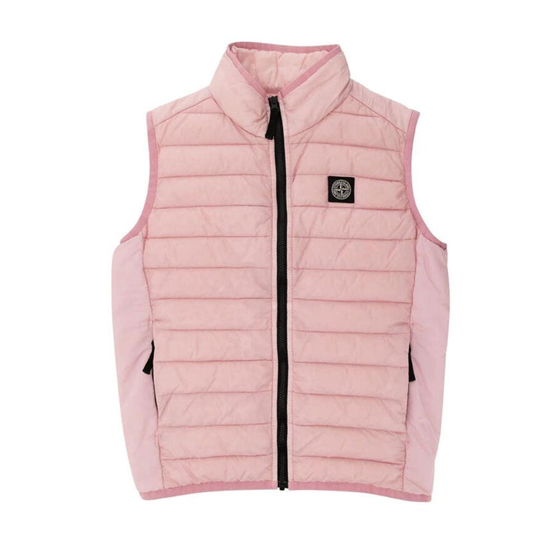 STONE ISLAND Women’s Logo Patch Down Puffer Vest Navy