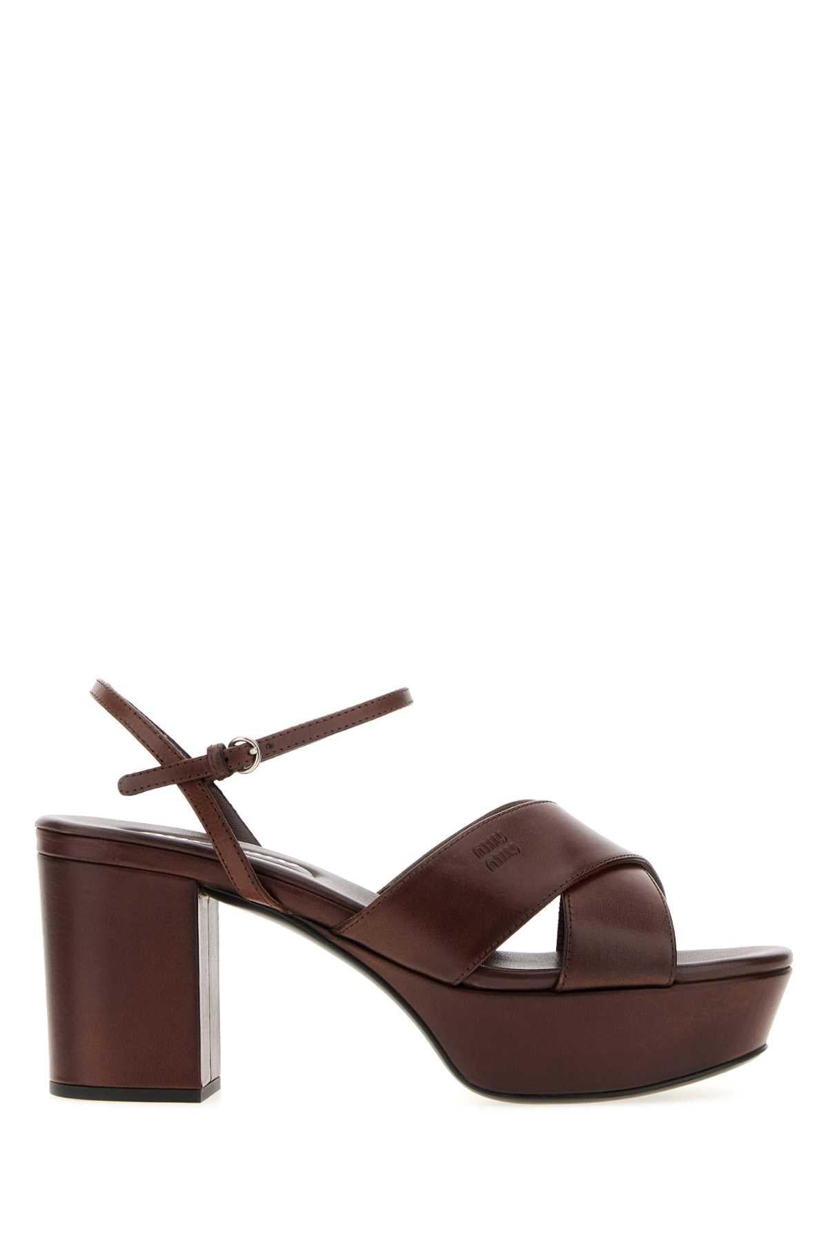 Miu Miu Leather Black Strappy Sandals