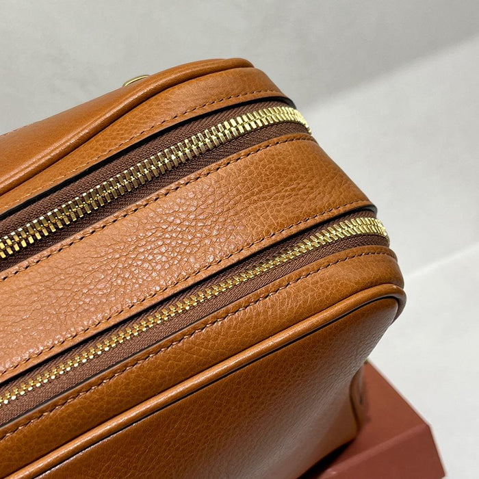 Brunello Cucinelli Brown Leather Wash Pouch Bag Unisex