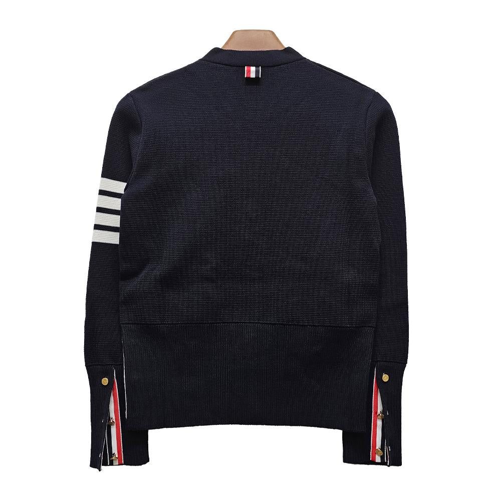THOM BROWNE Women’s Classic Milano Stitch Wool Cardigan Navy