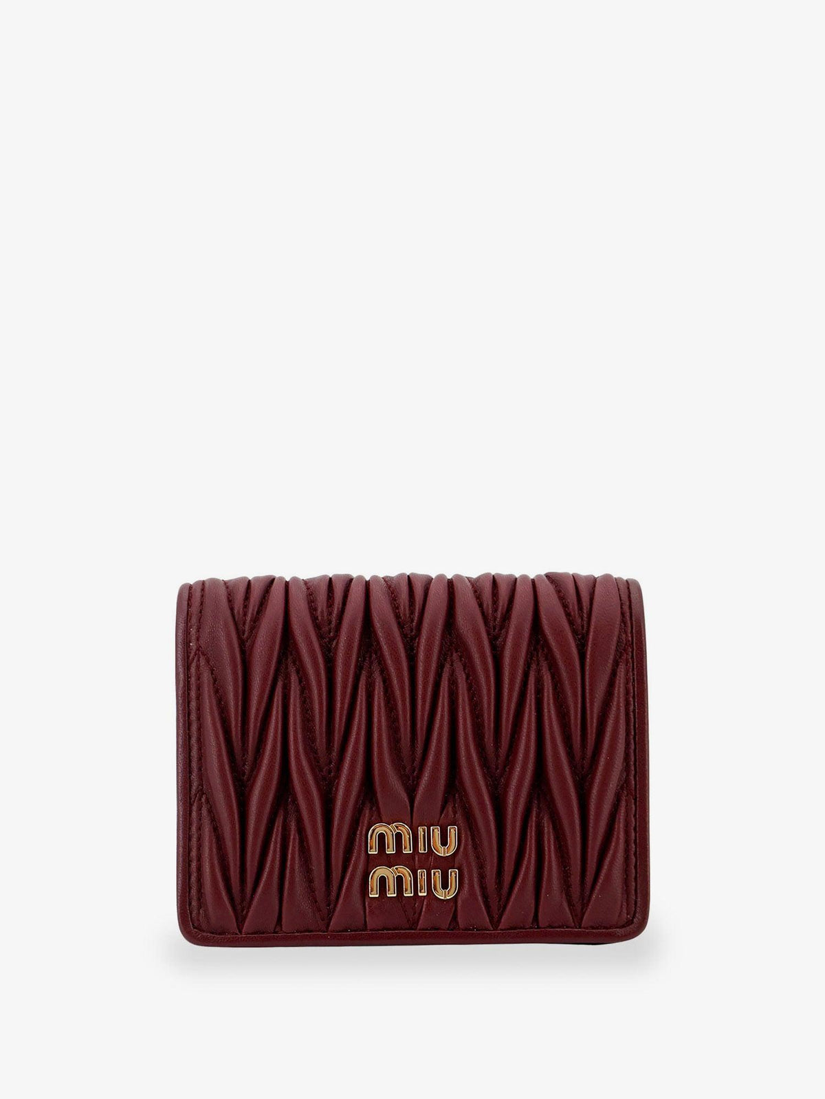 Miu Miu Matelassé Leather Card Holder Wallet Black
