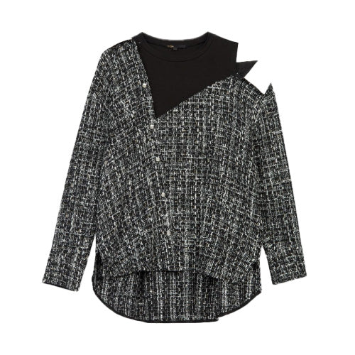 maje Tweed Top Blouse
