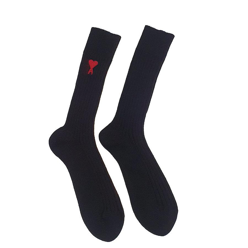 AMI Heart Logo Embroidered Socks 3-Pack Black USC003 379 001
