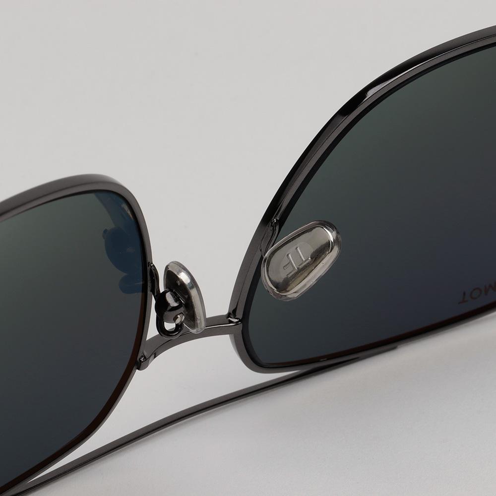 TOM FORD Metal Double Bridge Oversized Aviator Sunglasses Asian Fit TF1144K 08A