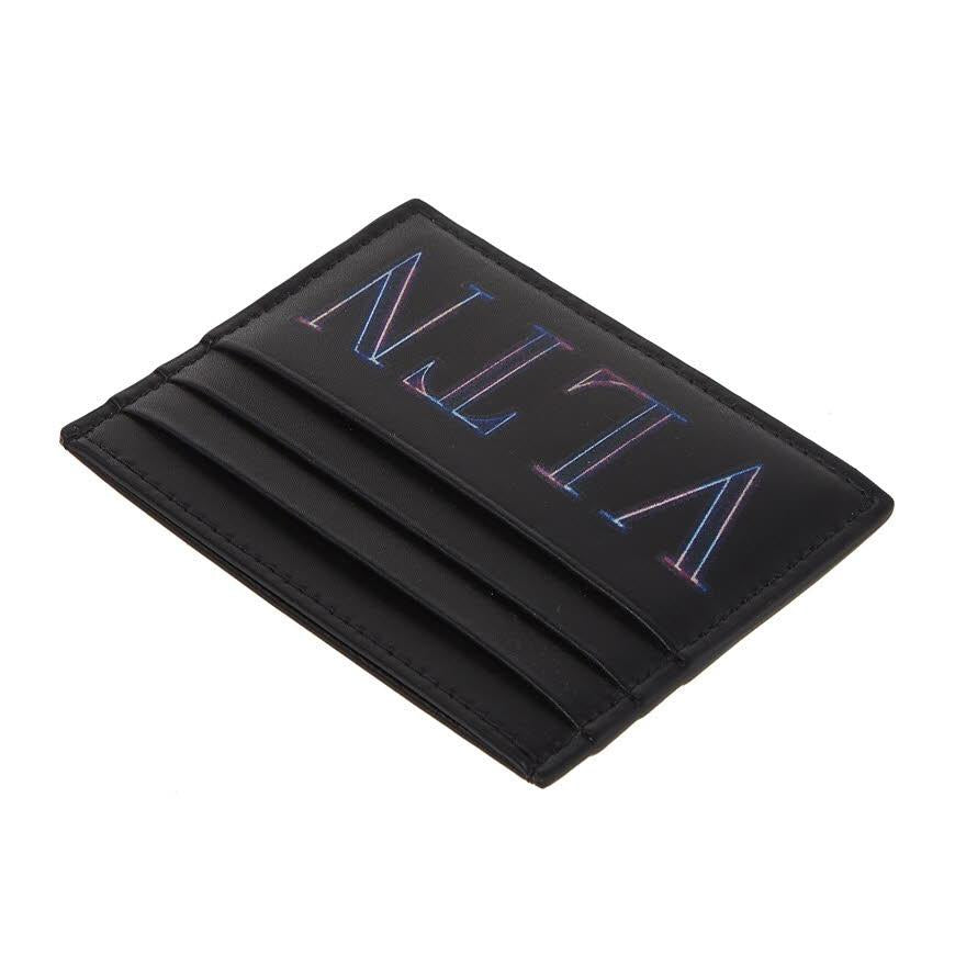 VALENTINO Garavani VLTN Leather Card Holder for Men Navy