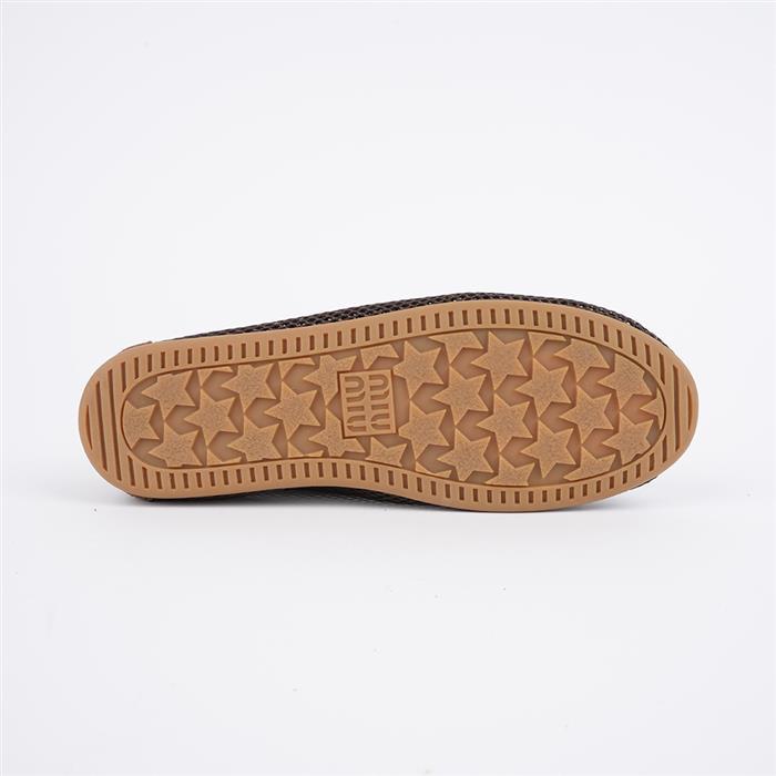 Miu Miu Mesh Suede Deck Flat Shoes