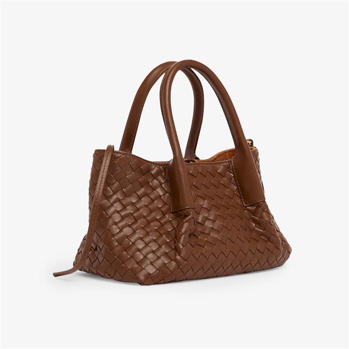 Bottega Veneta Intrecciato Small Pinacoteca Tote Bag Brown Leather