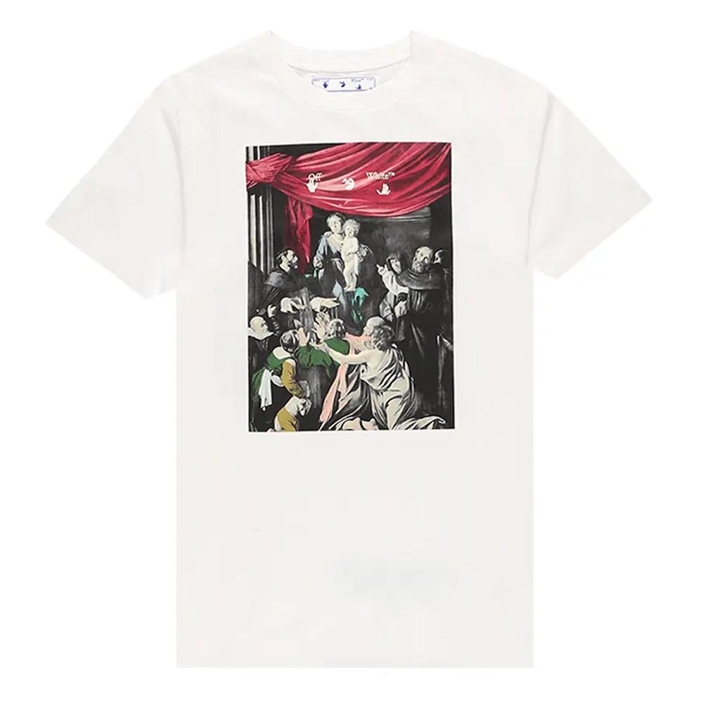 OFF WHITE Caravaggio Arrow Graphic Short Sleeve T-Shirt White