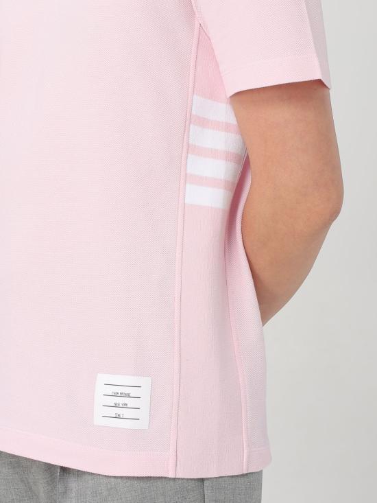 THOM BROWNE Pink Short Sleeve Cotton T-Shirt MJS123A 00050
