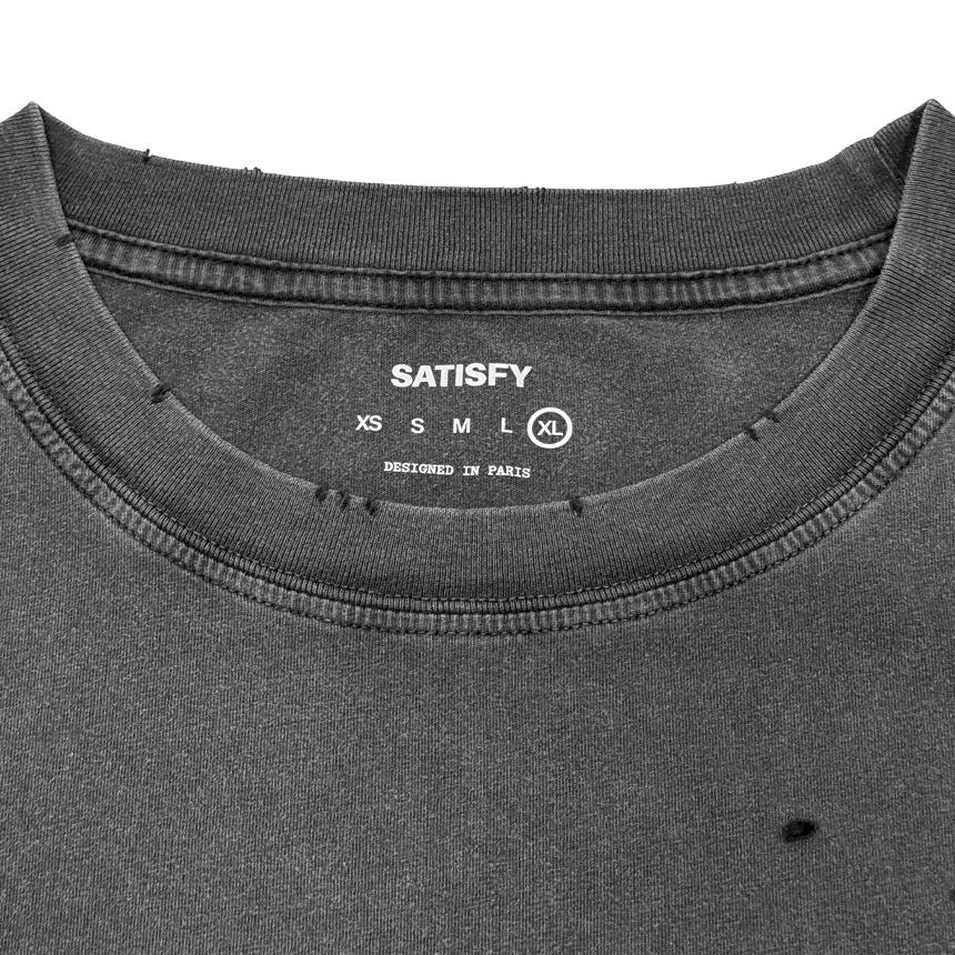 SATISFY Aged Black Moss Check Short Sleeve T-Shirt 11006 AB SAB 00A02