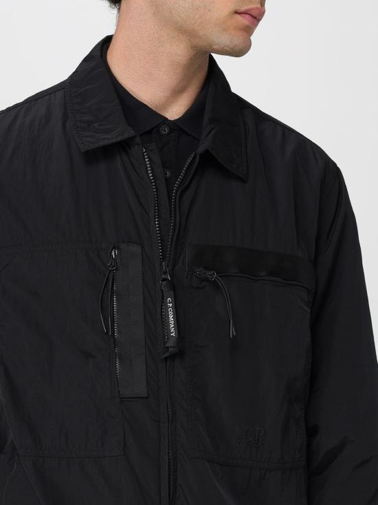 CP Company Black Nylon Hooded Jacket for Men 18CMOS092 A005904G