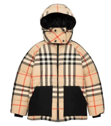 BURBERRY Check Hooded Puffer Jacket for Women
