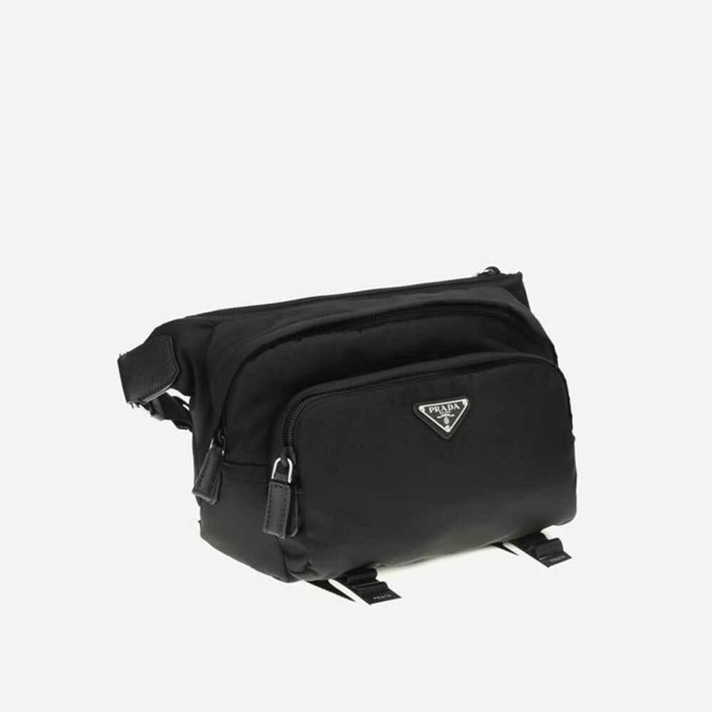 PRADA Re-Nylon and Leather Shoulder Bag