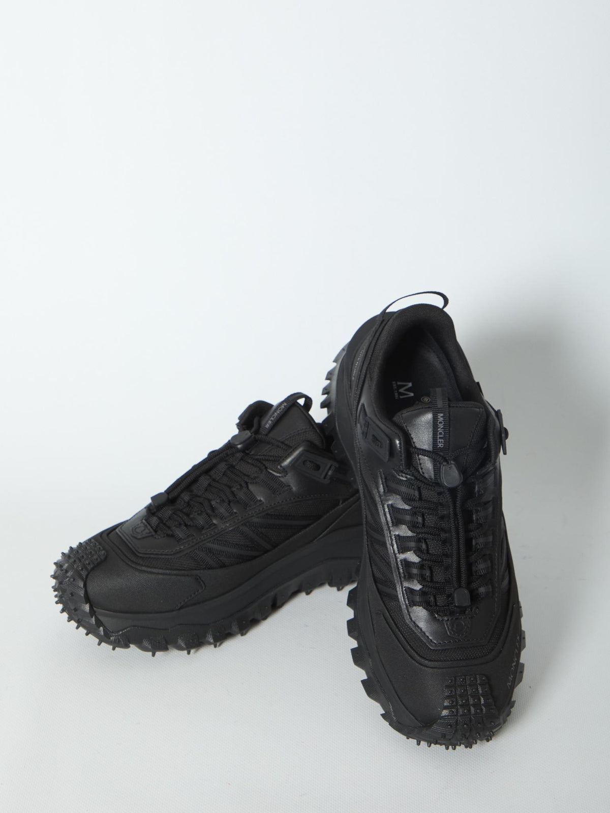 Moncler Black Leather Low-Top Sneakers
