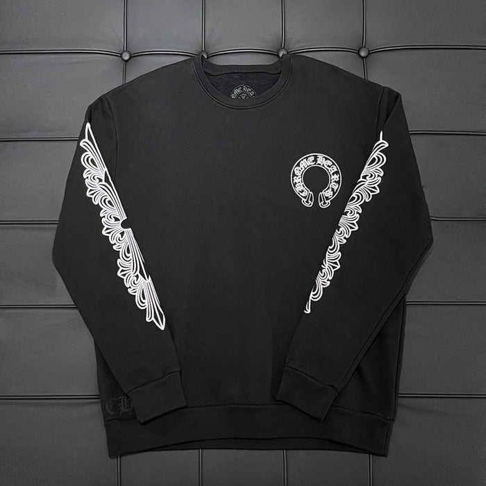 Chrome Hearts Horseshoe Logo Black Sweatshirt Unisex Top