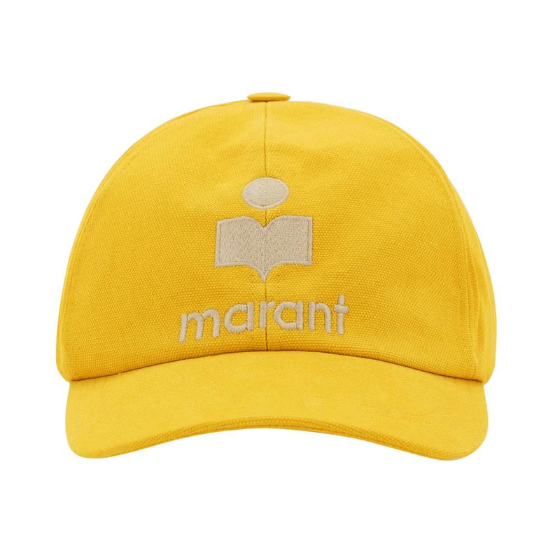 Isabel Marant TYRON Logo Embroidered Cap Hat Yellow Cotton