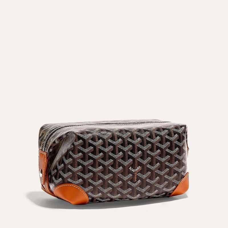 GOYARD Black Tan Brown Unisex Bowling 25 Clutch BOWLIN 025 TY01 CL03