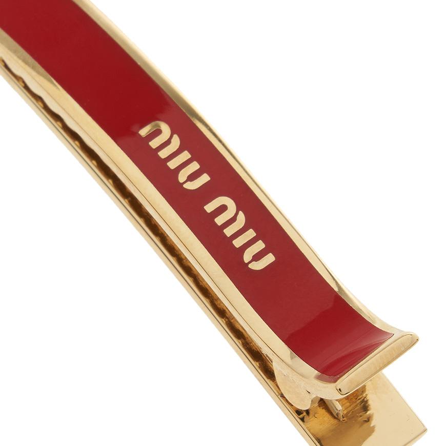 Miu Miu Engraved Hair Clip Women’s Black Accessory