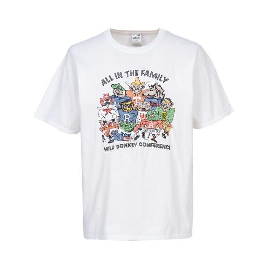Wild Donkey White Short Sleeve Family Graphic T-Shirt