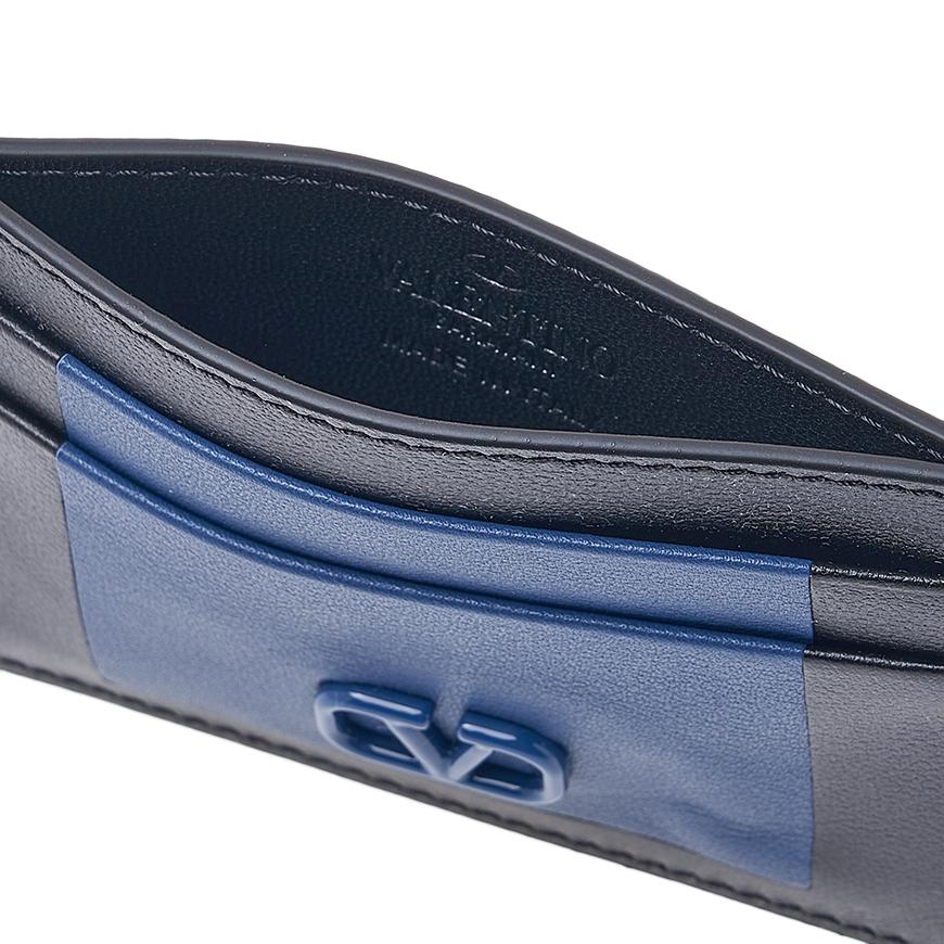 VALENTINO Garavani V-Logo Leather Card Holder for Men