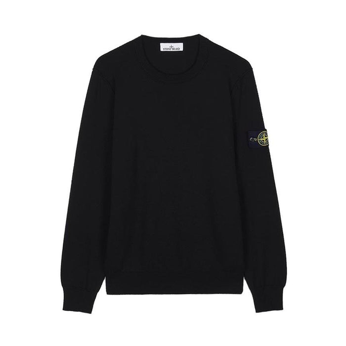 STONE ISLAND Men’s Roll Edge Seamline Knit Sweater Black