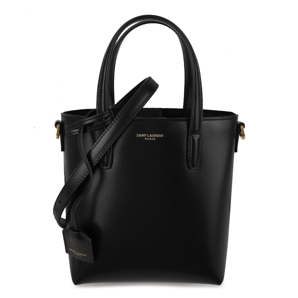 Saint Laurent Mini Toy Shopper Bag Black Leather Tote