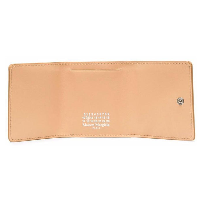 Maison Margiela Apricot Signature Stitch Trifold Mini Wallet