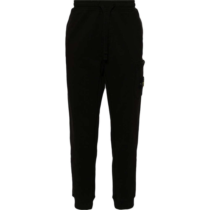 STONE ISLAND Black Cotton Fleece Cargo Pants Unisex