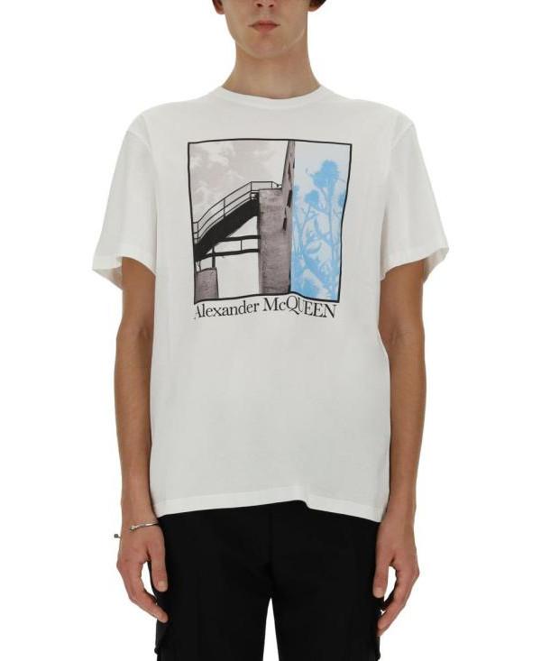 Alexander Mcqueen Graphic Short Sleeve T-Shirt 794679 QTABW 0973