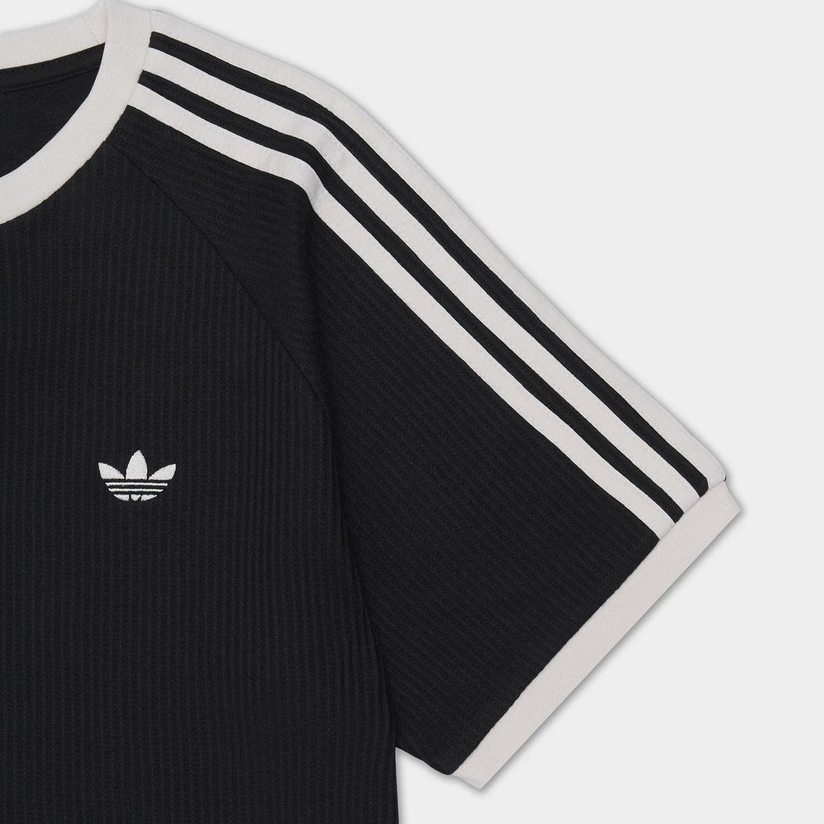 Adidas Waffle 3-Stripes Short Sleeve T-Shirt Black Unisex KW7444