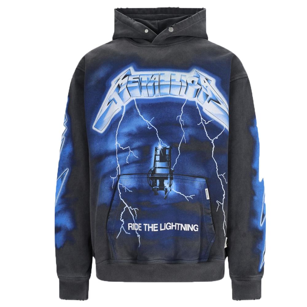 REPRESENT Vintage Gray Metallica Ride the Lightning Hoodie MLM4372 020