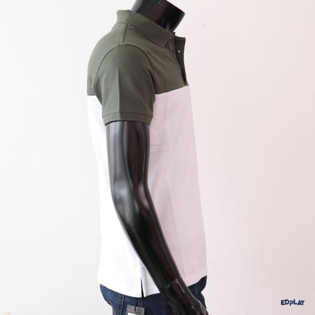 Emporio Armani Colorblock Military Green Polo Shirt Men F70 M