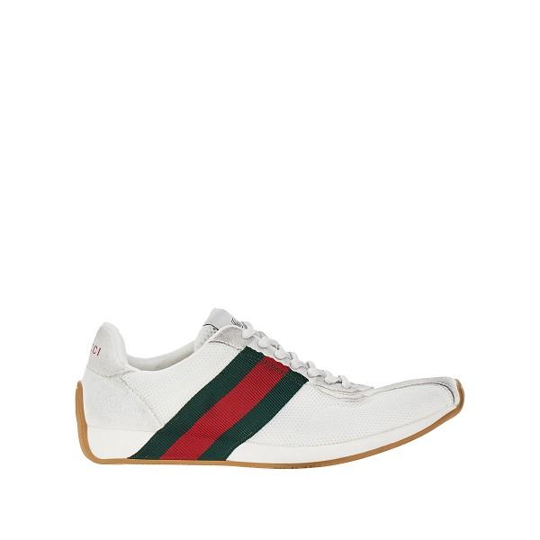 GUCCI White Leather Low Top Sneakers