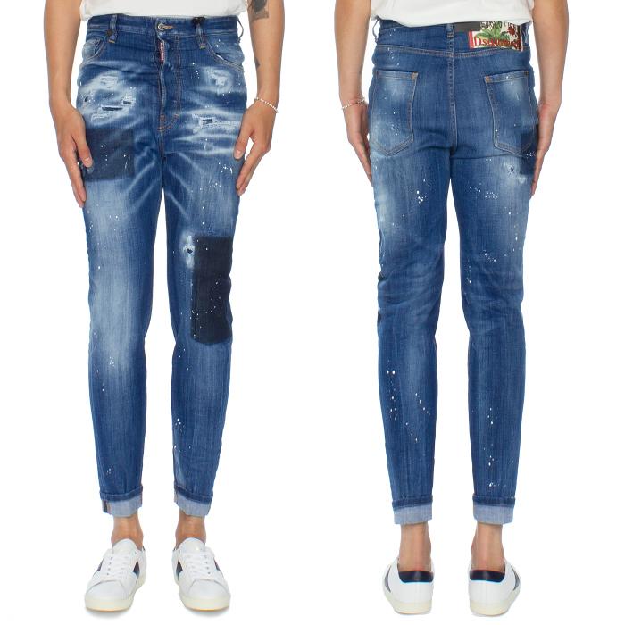 Dsquared2 Vintage Wash Roll-Up 80s Denim Jeans for Men