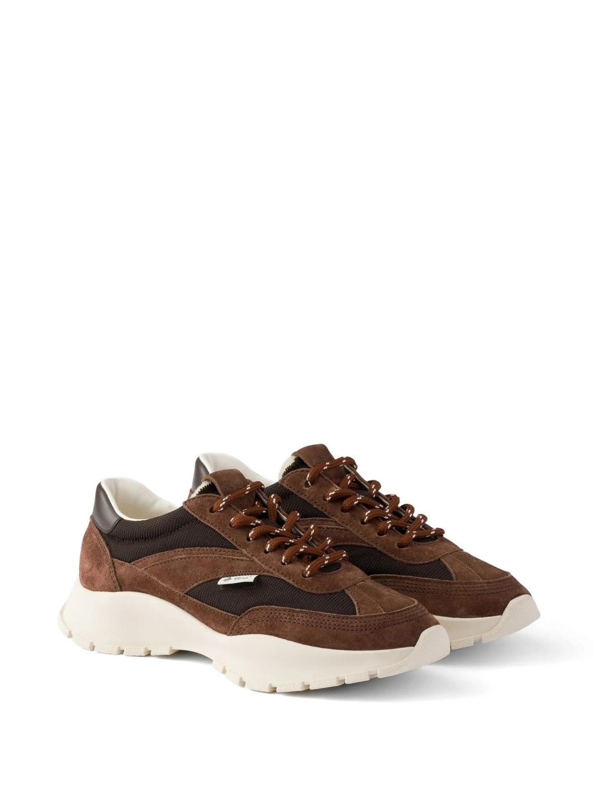 PRADA White Leather Low-Top Sneakers