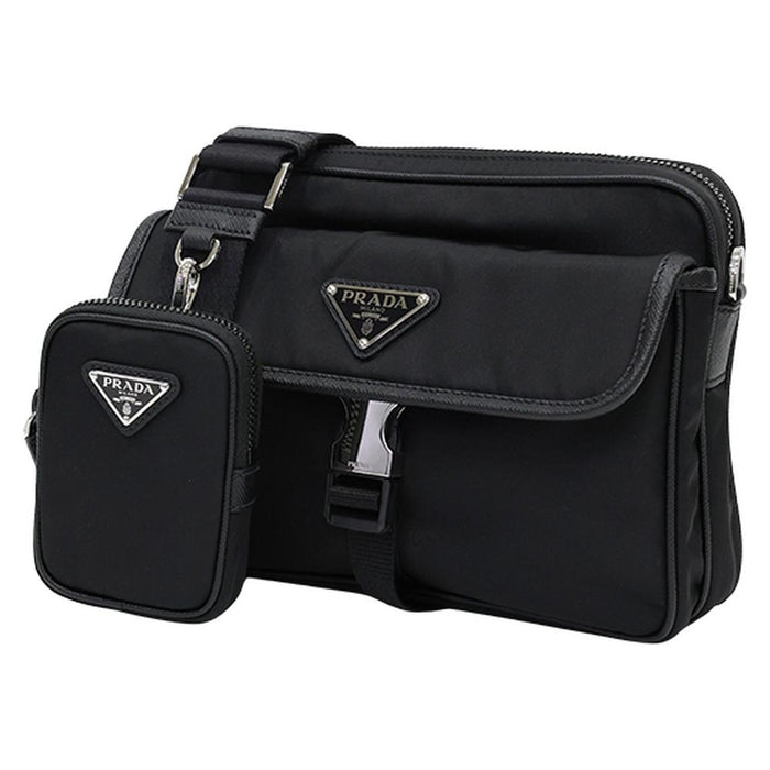 PRADA Re-Nylon Saffiano Triangle Logo Men's Crossbody Bag