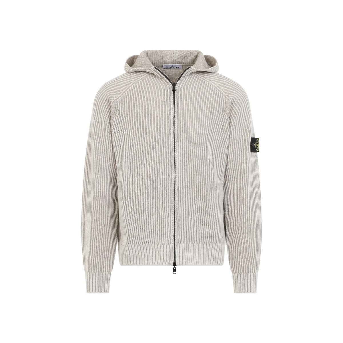 STONE ISLAND Black Cotton Pullover Hoodie for Men