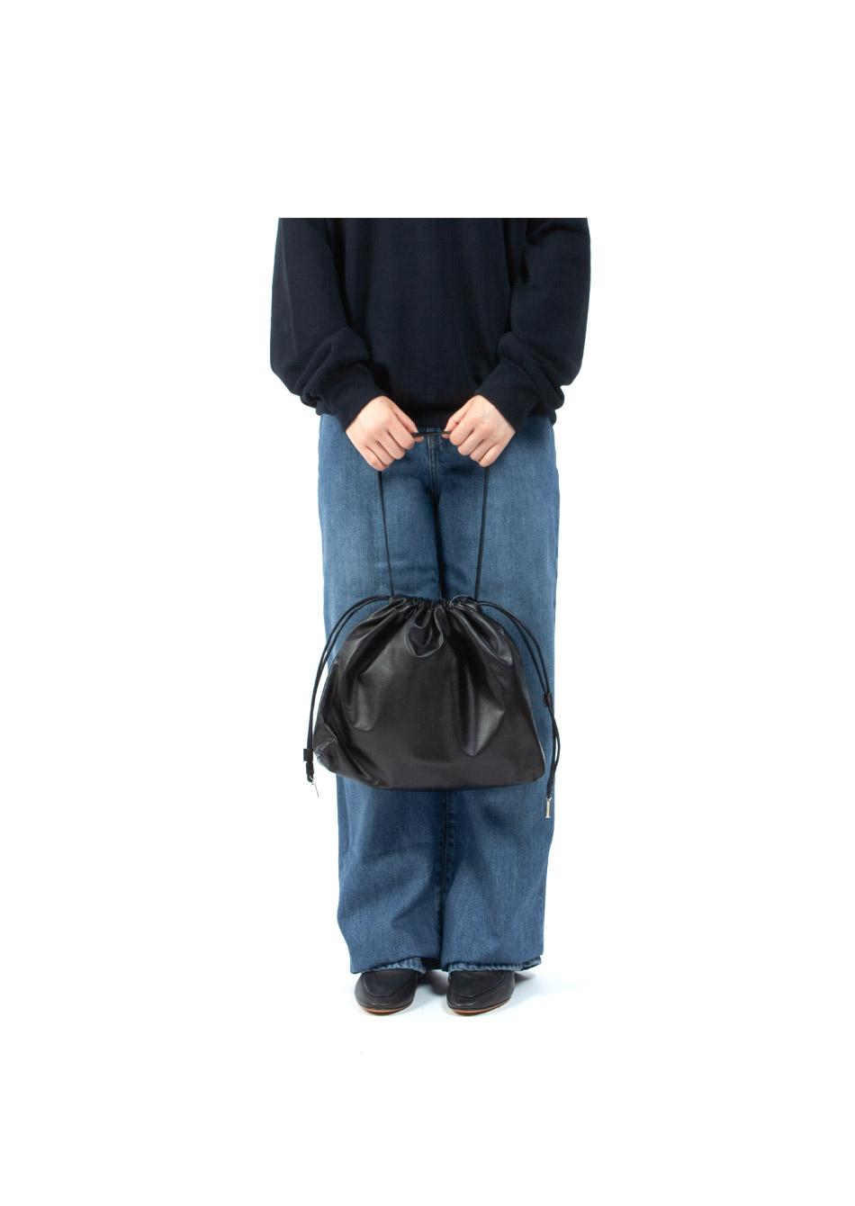 The Row Angie Hobo Leather Shoulder Bag Black W1666L100 BLACK PLD
