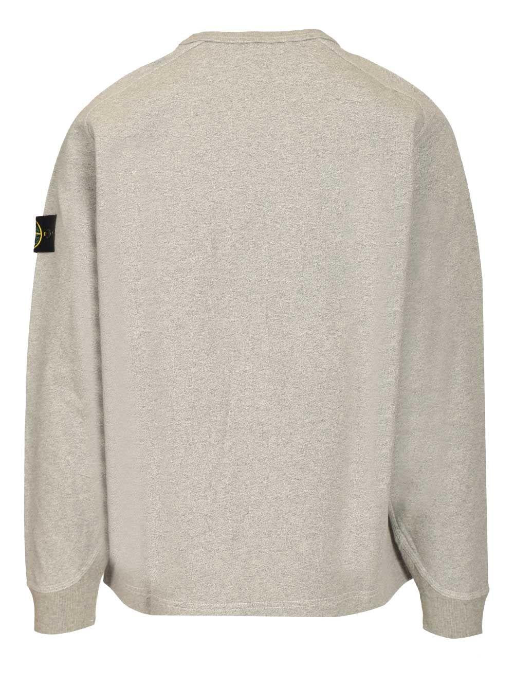 STONE ISLAND Green Cotton Crewneck Sweatshirt for Men