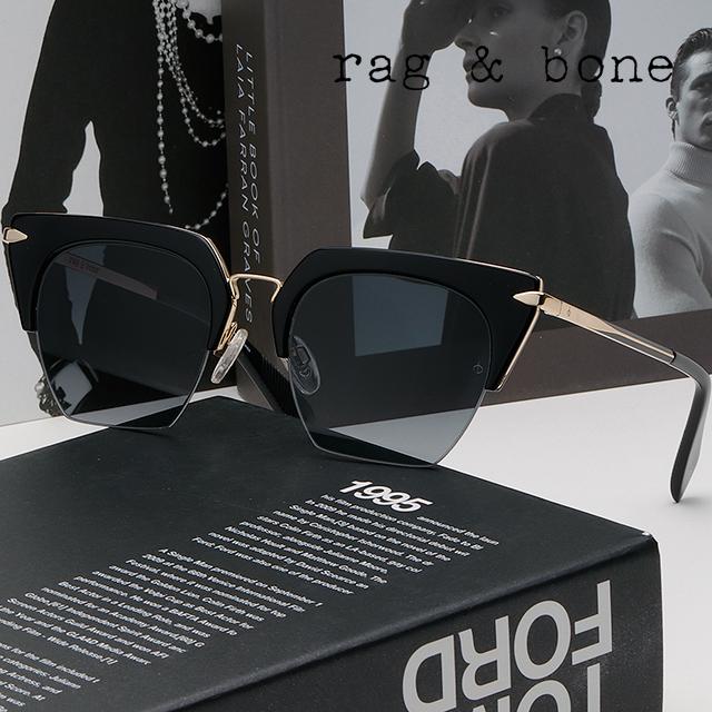 rag & bone Gray Semi-Rim Cat-Eye Sunglasses RNB1007S 2M29O