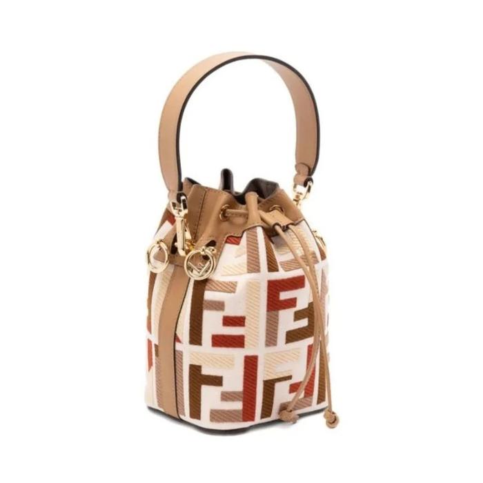 FENDI Mon Tresor FF Jacquard Velvet Mini Shoulder Bag
