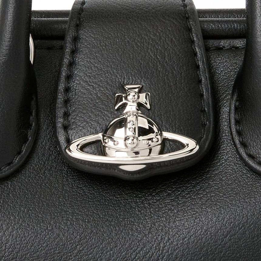 Vivienne Westwood Pamela Mini Chain Tote Bag Black Leather Women
