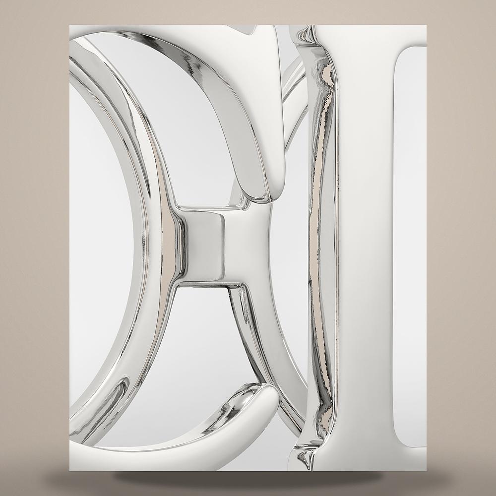DIOR CD Logo Palladium-Finish Brass Belt Buckle 35mm