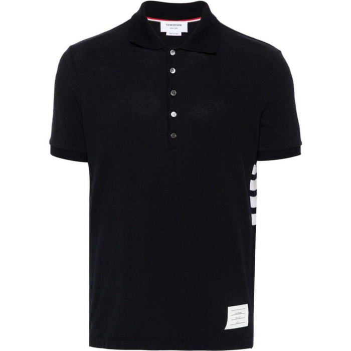 THOM BROWNE Navy Diagonal Logo Polo T-Shirt Unisex