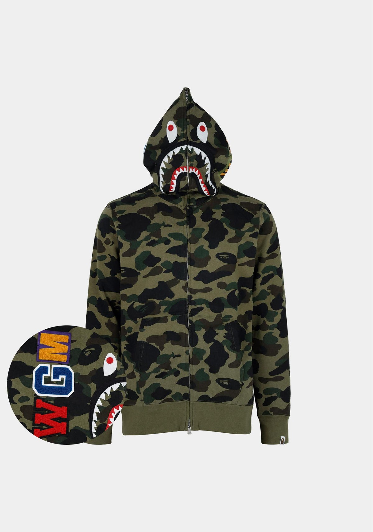 BAPE Green 1st Camo Shark Hoodie Zip Jacket