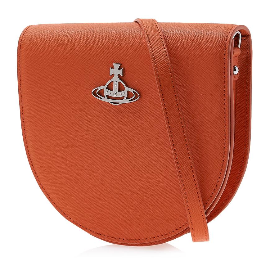 Vivienne Westwood Saffiano Leather Saddle Crossbody Bag Women Navy