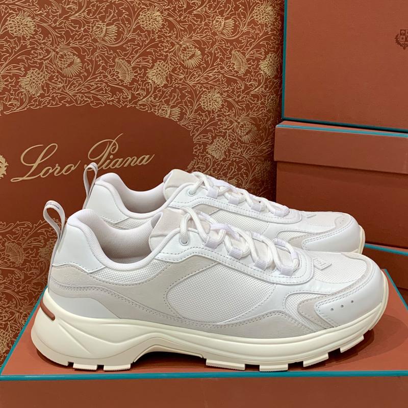 Loro Piana White Cairn Walk Low-Top Sneakers for Men