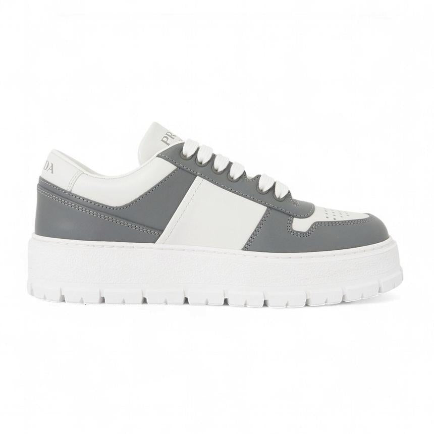 PRADA Black Leather Low-Top Sneakers for Men