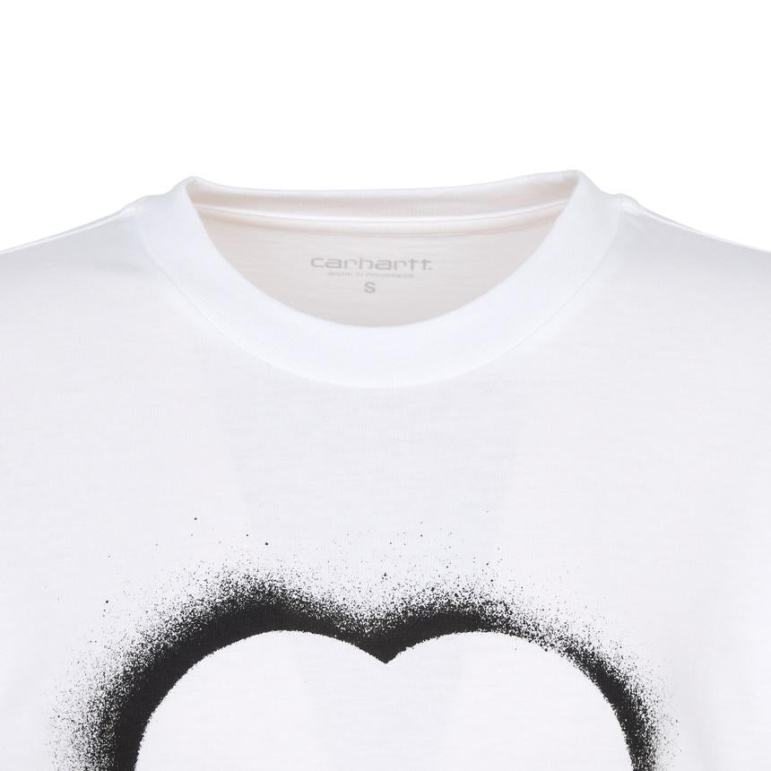 Carhartt Spray Heart Women’s Short Sleeve T-Shirt White Cotton