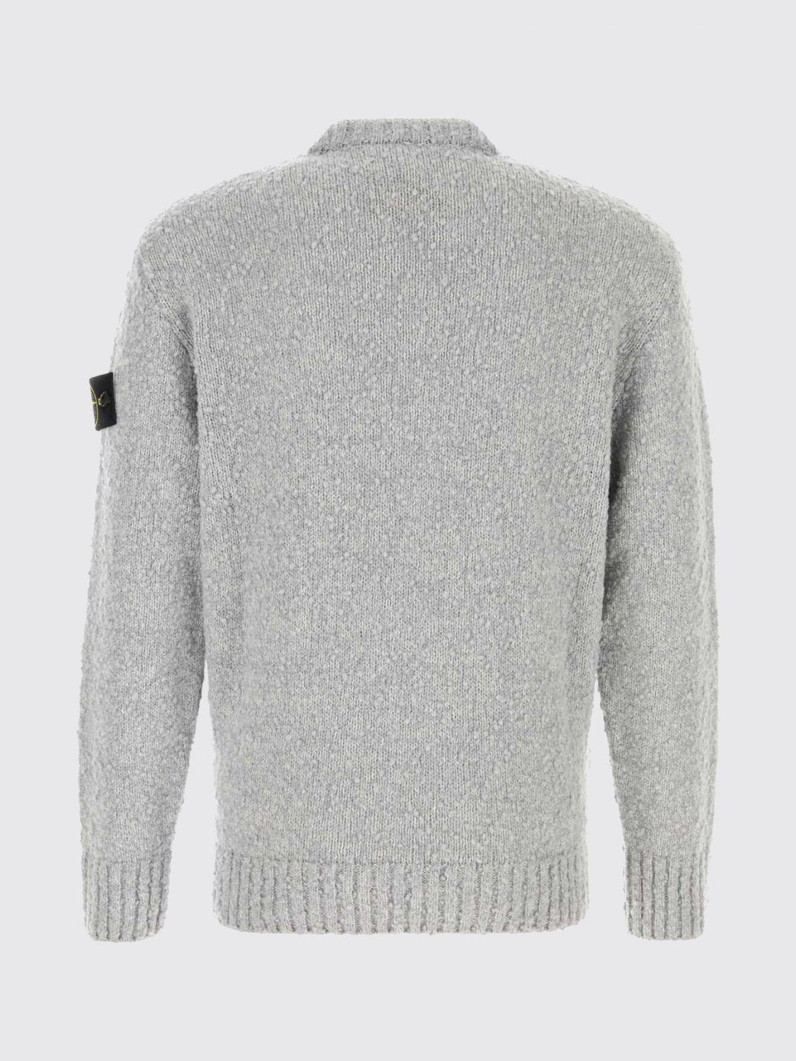 STONE ISLAND Wool Blend Round Neck Knit Sweater Navy Men